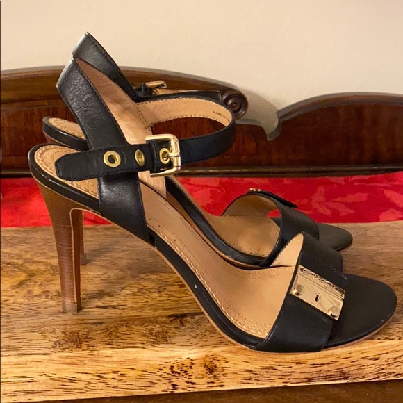 Brooks Brothers black leather high heel sandal 8.5 - Picture 4 of 6